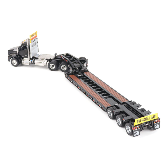 1/50 Black Kenworth T880 SBFA with Black Trail King TK120 HDG Lowboy Trailer