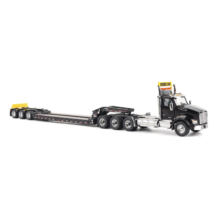 1/50 Black Kenworth T880 SBFA with Black Trail King TK120 HDG Lowboy Trailer