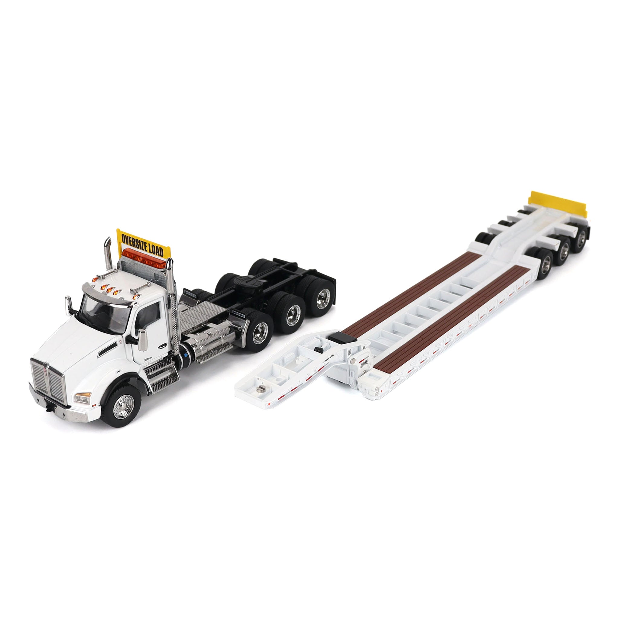 1/50 White Kenworth T880 SBFA with White Trail King TK120 HDG