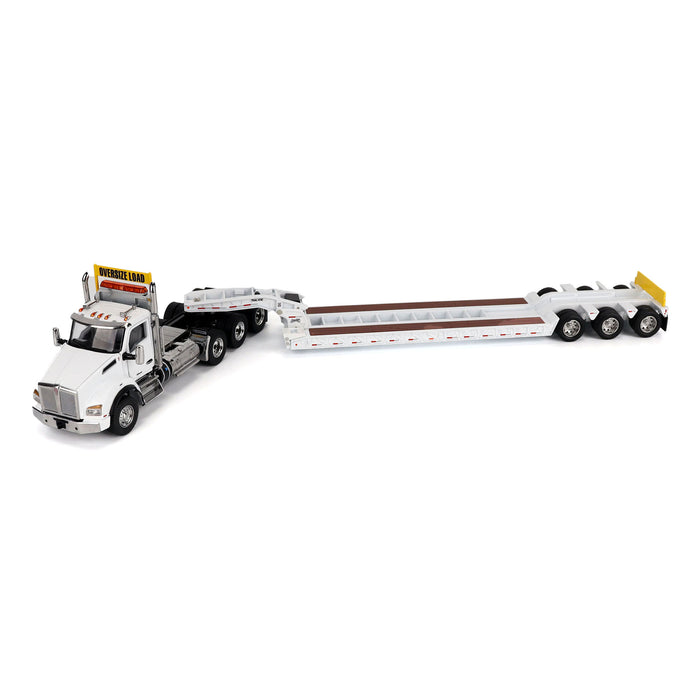 1/50 White Kenworth T880 SBFA with White Trail King TK120 HDG Lowboy Trailer