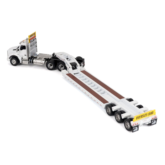 1/50 White Kenworth T880 SBFA with White Trail King TK120 HDG Lowboy Trailer