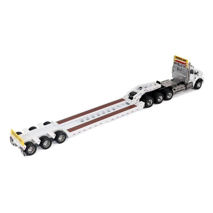 1/50 White Kenworth T880 SBFA with White Trail King TK120 HDG Lowboy Trailer