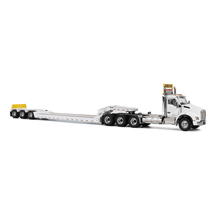 1/50 White Kenworth T880 SBFA with White Trail King TK120 HDG Lowboy Trailer