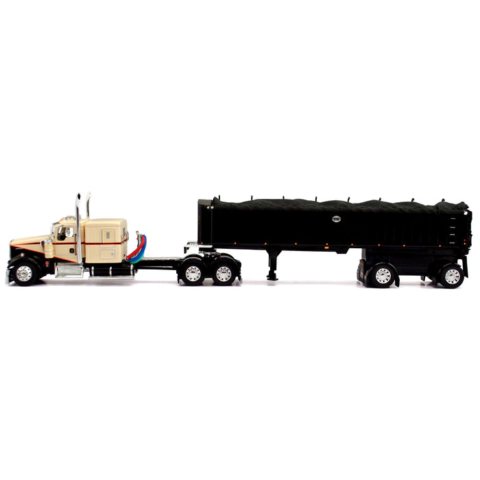 1/64 Beige/Black Kenworth W900 with MAC Coal Dump Trailer, DCP by First Gear