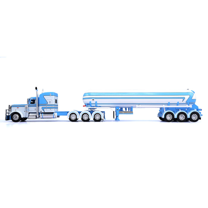 1/64 Blue/White Peterbilt 389 with Triple Axle Anhydrous Tank Trailer, DCP by First Gear