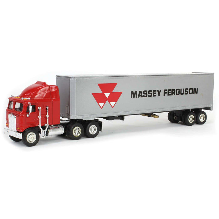 1/64 Kenworth K100E COE Semi with Massey Ferguson Box Trailer Bank