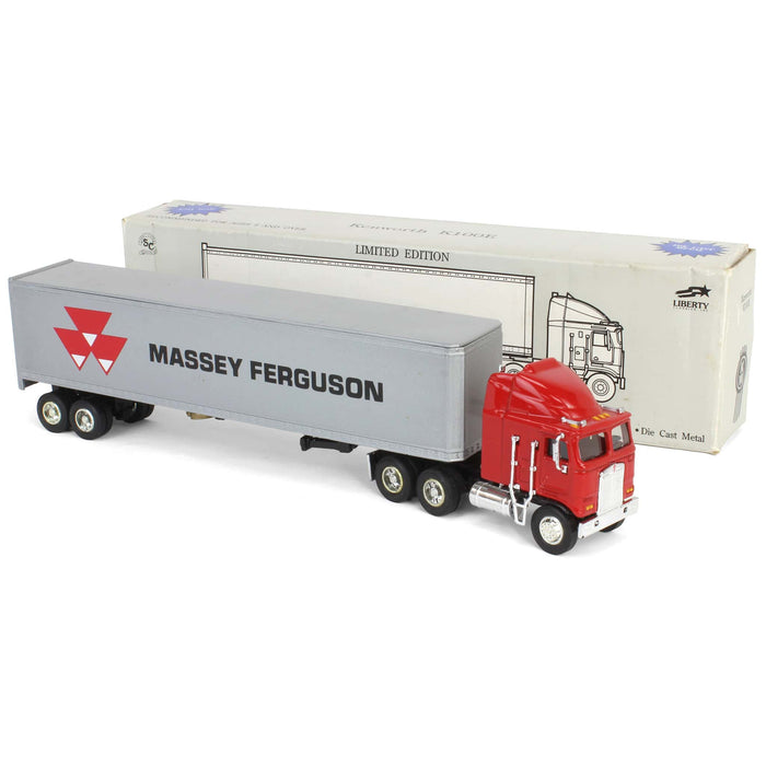 1/64 Kenworth K100E COE Semi with Massey Ferguson Box Trailer Bank