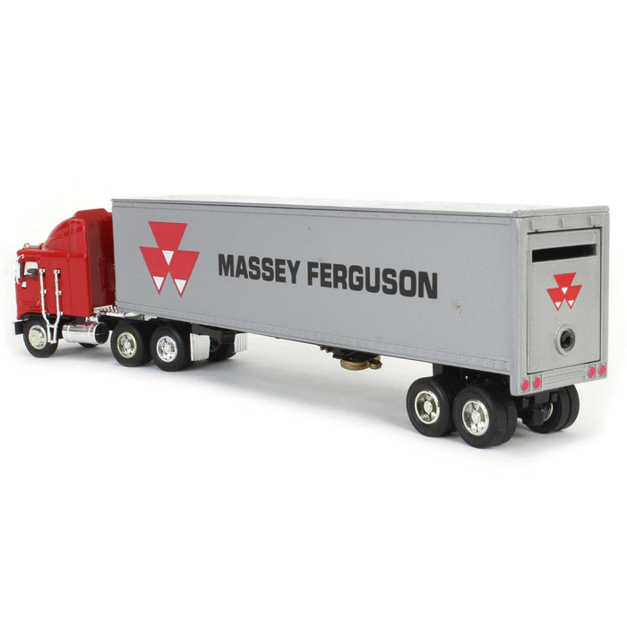 1/64 Kenworth K100E COE Semi with Massey Ferguson Box Trailer Bank