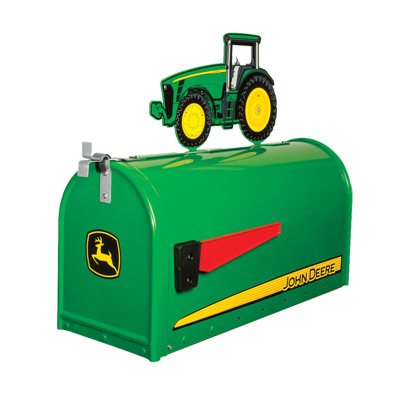 Metal Rural Style John Deere Mailbox with John Deere 8000 Tractor Topper