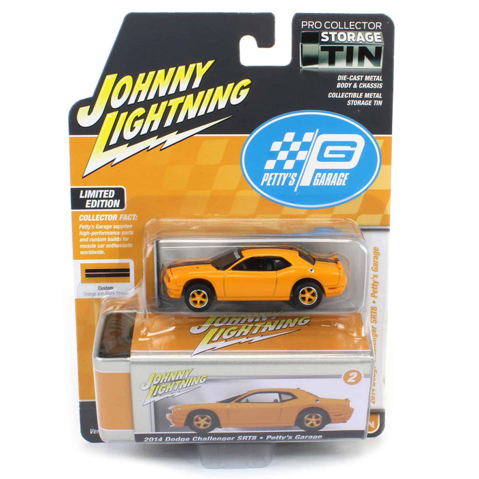 1/64 Johnny Lightning 2014 Dodge Challenger SRT8, Orange, Petty's Garage