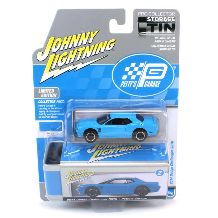 1/64 Johnny Lightning 2014 Dodge Challenger SRT8, Blue, Petty's Garage