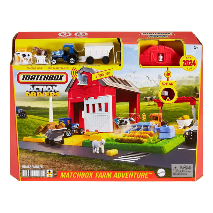 1/64 Matchbox Farm Adventure Playset with Tractor, Trailer, Animals & More