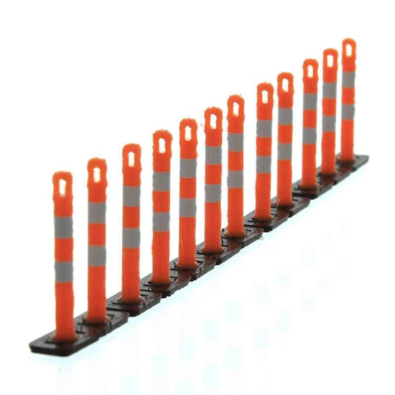 1/50 Orange Lane Delineation Markers with Black Bases, 18 Pack, 3D Printed