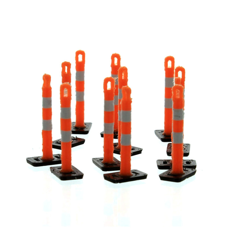 1/50 Orange Lane Delineation Markers with Black Bases, 18 Pack, 3D Printed