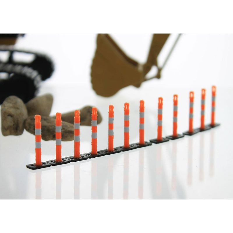 1/50 Orange Lane Delineation Markers with Black Bases, 18 Pack, 3D Printed