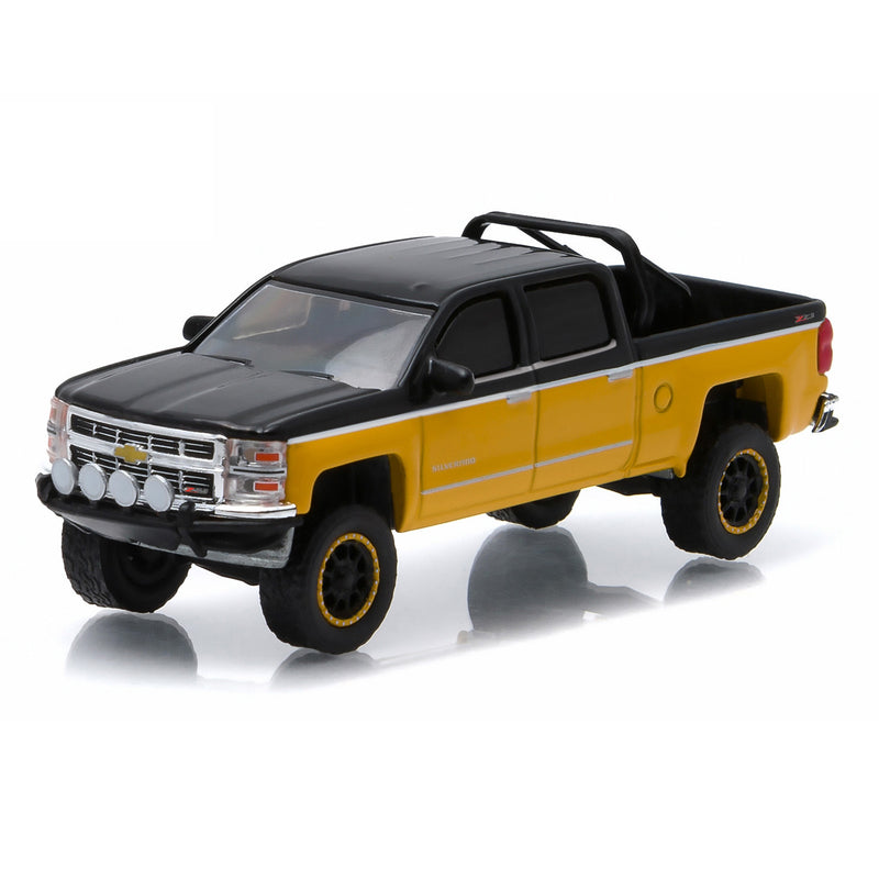 1/64 2015 Chevy Silverado, Black & Yellow Two-Tone, GreenLight All Terrain Series 2