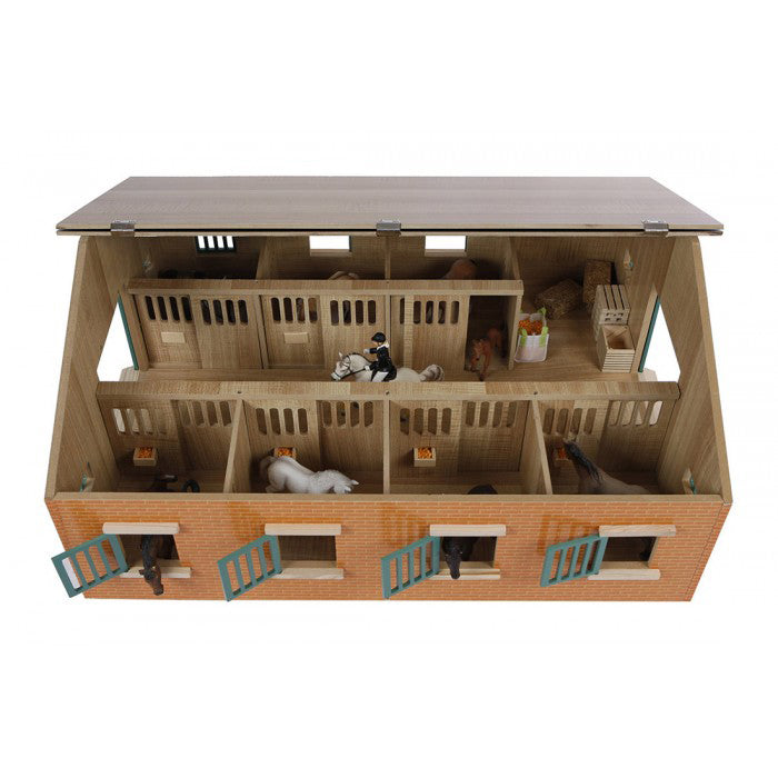 1/24 Kids Globe Wooden Horse Stable with 7 Stalls