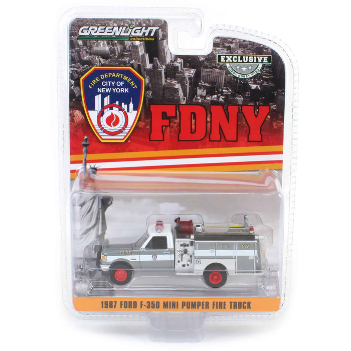 Raw Chase Unit ~ 1/64 1987 Ford F-350 Mini Pumper Fire Truck, FDNY, Hobby Exclusive