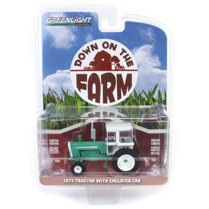 1/64 1973 Tractor with Cab, Green & White, Down on the Farm Series 9