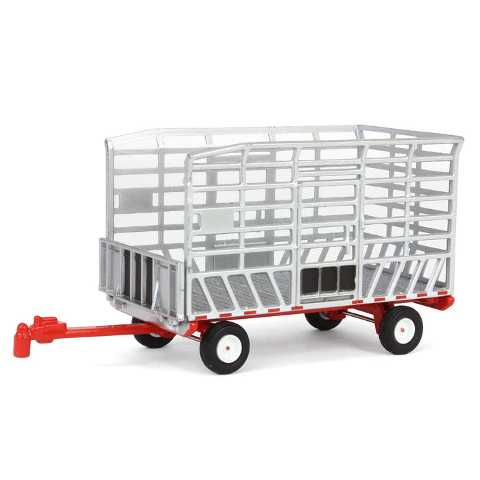 (B&D) 1/64 Bale Throw Wagon, Silver & Red, Down on the Farm Series 9 - Damaged Box