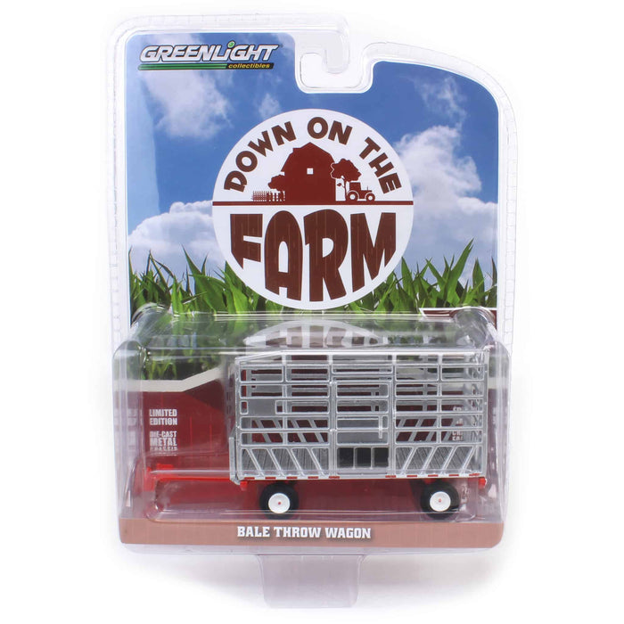 1/64 Bale Throw Wagon, Silver & Red, Down on the Farm Series 9