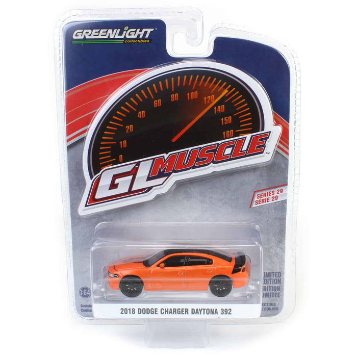 1/64 2018 Dodge Charger Daytona 392, Go Mango, GreenLight Muscle Series 29