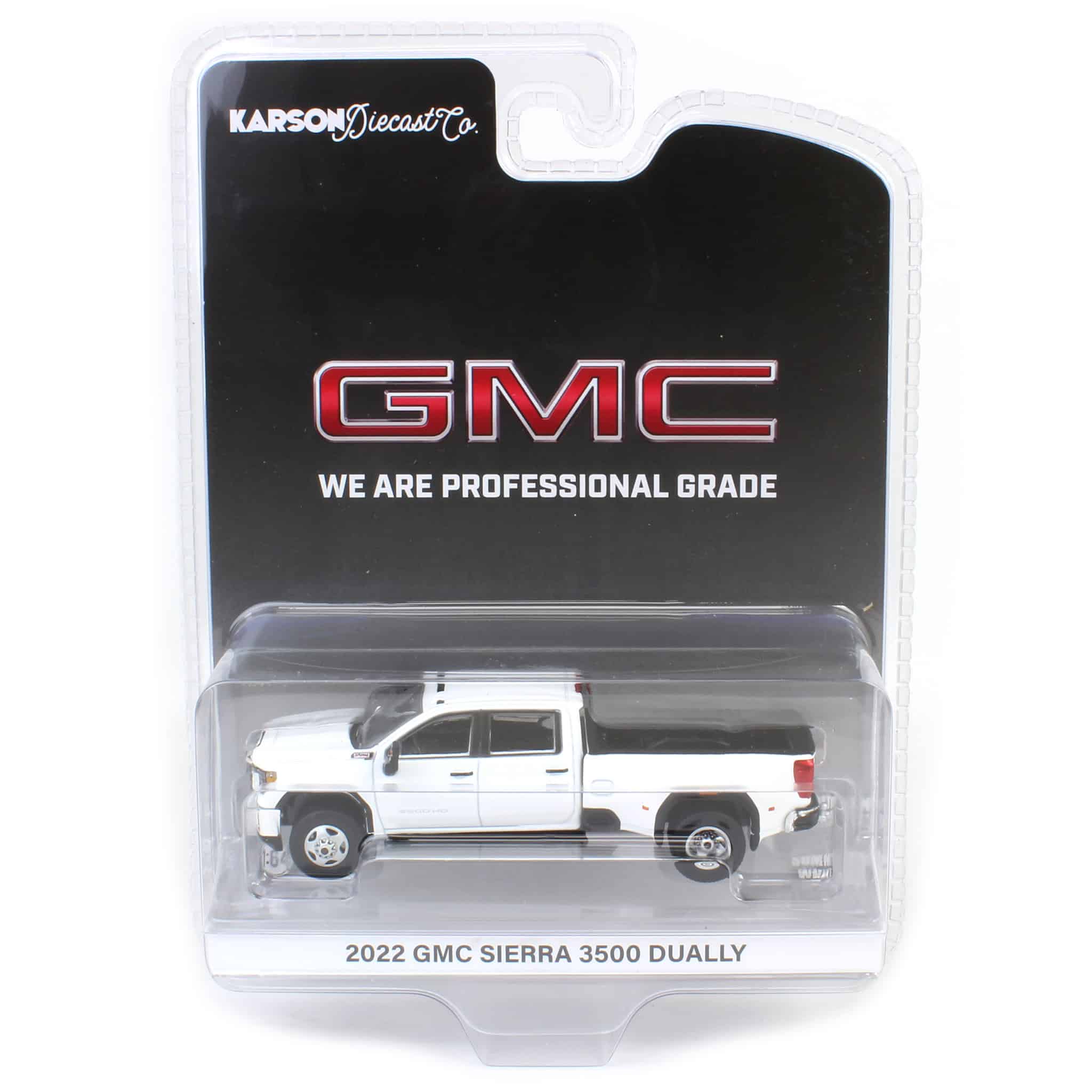 1/64 2022 GMC Sierra 3500HD Pro Dually, Summit White, Karson