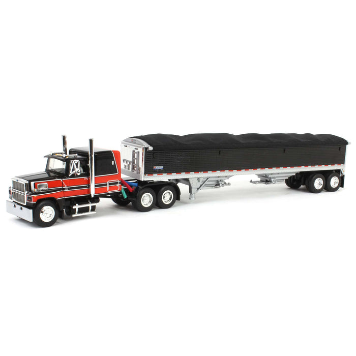 1/64 Black & Red Ford LTL 9000 with Wilson Grain Trailer, DCP by First Gear