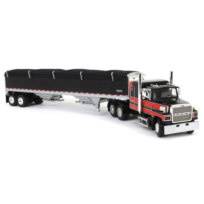 1/64 Black & Red Ford LTL 9000 with Wilson Grain Trailer, DCP by First Gear