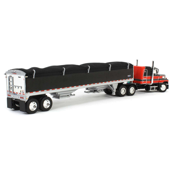 1/64 Black & Red Ford LTL 9000 with Wilson Grain Trailer, DCP by First Gear