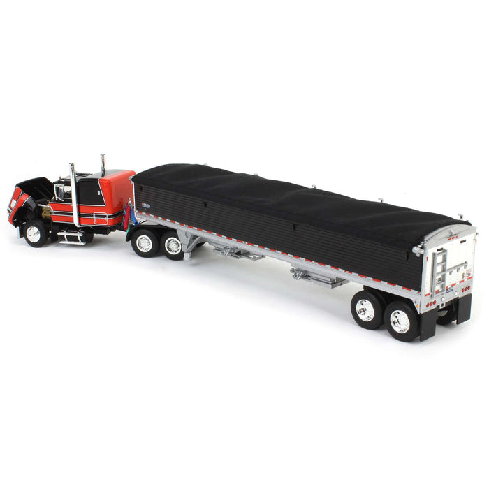 1/64 Black & Red Ford LTL 9000 with Wilson Grain Trailer, DCP by First Gear