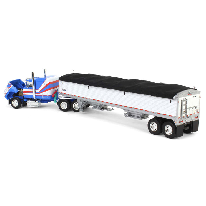 1/64 Blue & White Ford LTL 9000 with Wilson Grain Trailer, DCP by First Gear