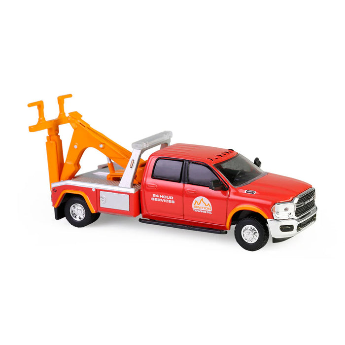 1/64 2022 Ram 3500 Dually Wrecker, Red & Orange, Dually Drivers Series 16