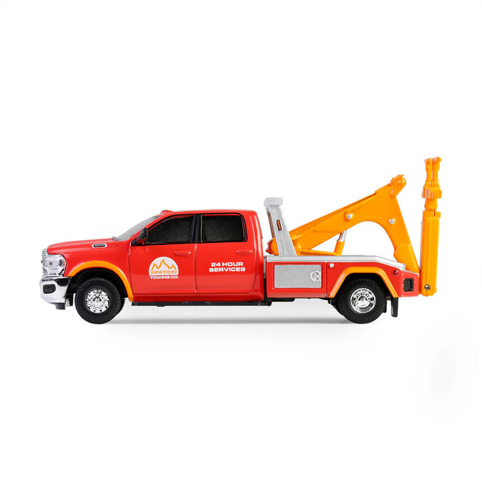 1/64 2022 Ram 3500 Dually Wrecker, Red & Orange, Dually Drivers Series 16