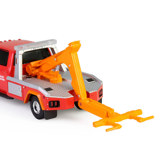 1/64 2022 Ram 3500 Dually Wrecker, Red & Orange, Dually Drivers Series 16