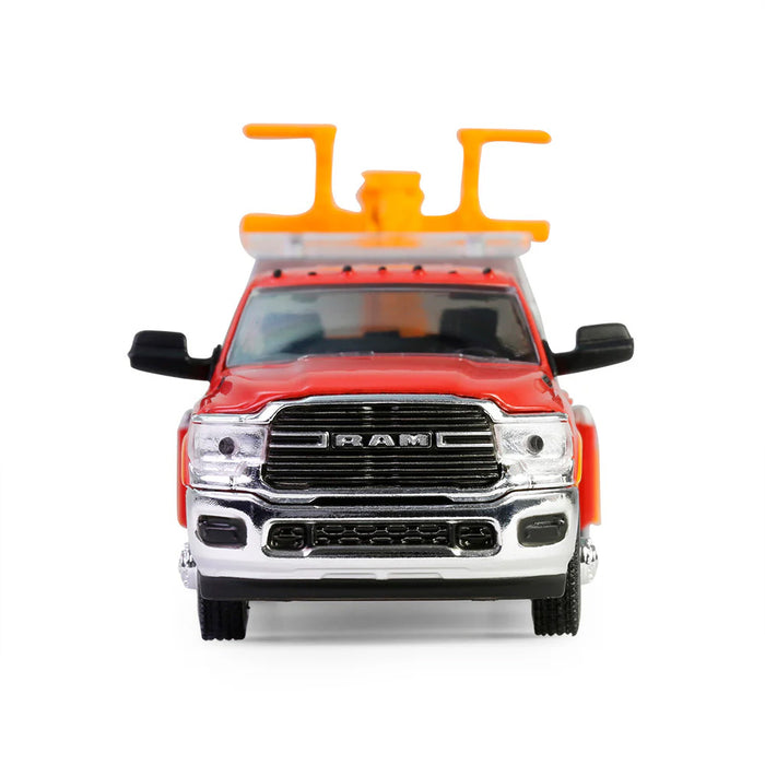 1/64 2022 Ram 3500 Dually Wrecker, Red & Orange, Dually Drivers Series 16