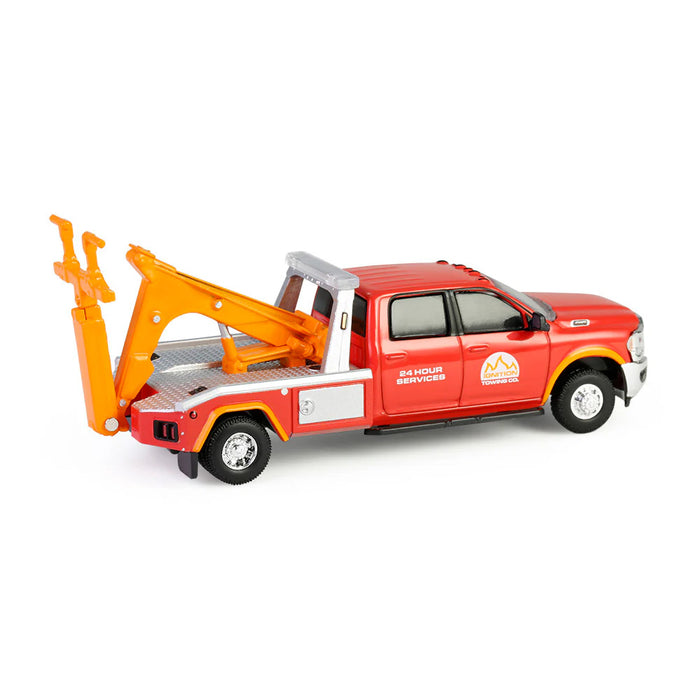 1/64 2022 Ram 3500 Dually Wrecker, Red & Orange, Dually Drivers Series 16