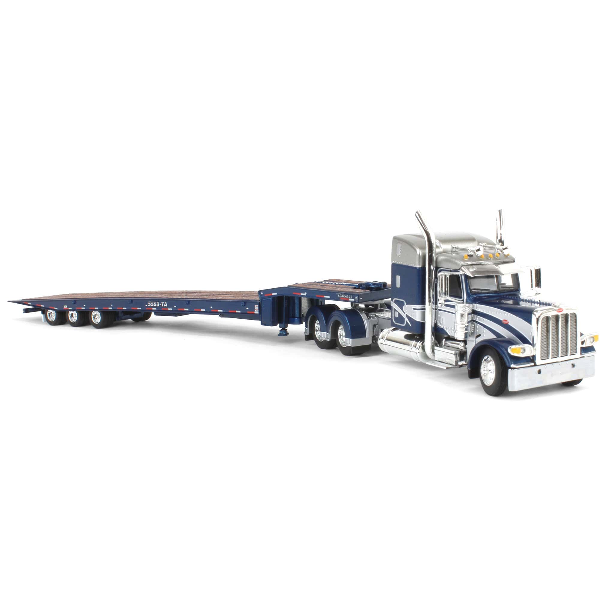1/64 Peterbilt 389 with Talbert 5553T Traveling Axle Trailer, Blue