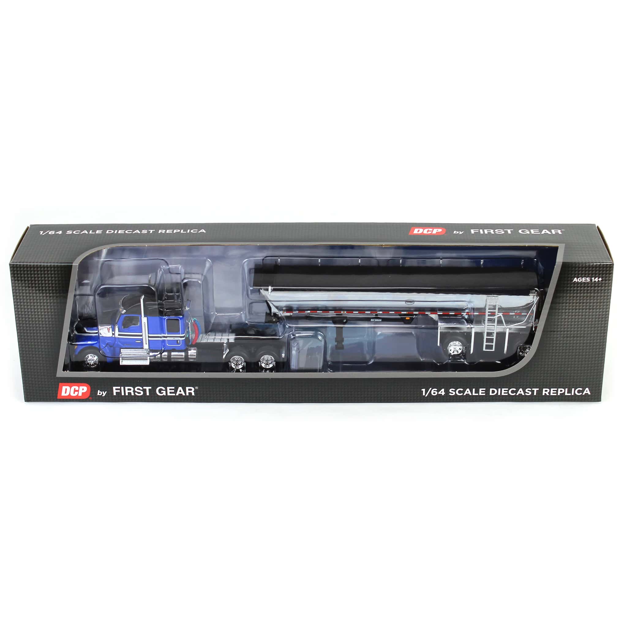 60-2009 DCP 1/64 Blue & Black Kenworth W990 with Chrome MAC End