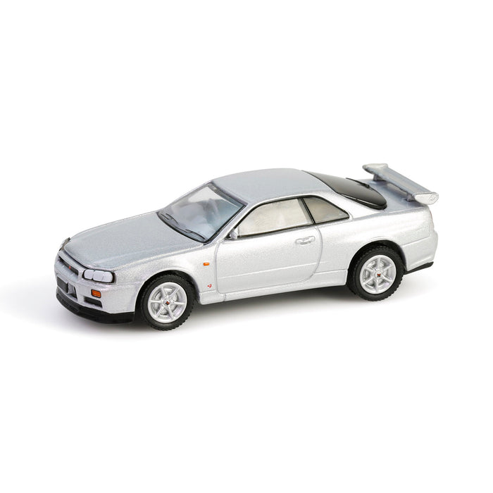 1/64 1999 Nissan Skyline V-Spec R34, Sonic Silver, 25th Anniversary, Anniversary Collection Series 17