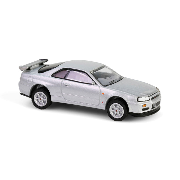 1/64 1999 Nissan Skyline V-Spec R34, Sonic Silver, 25th Anniversary, Anniversary Collection Series 17