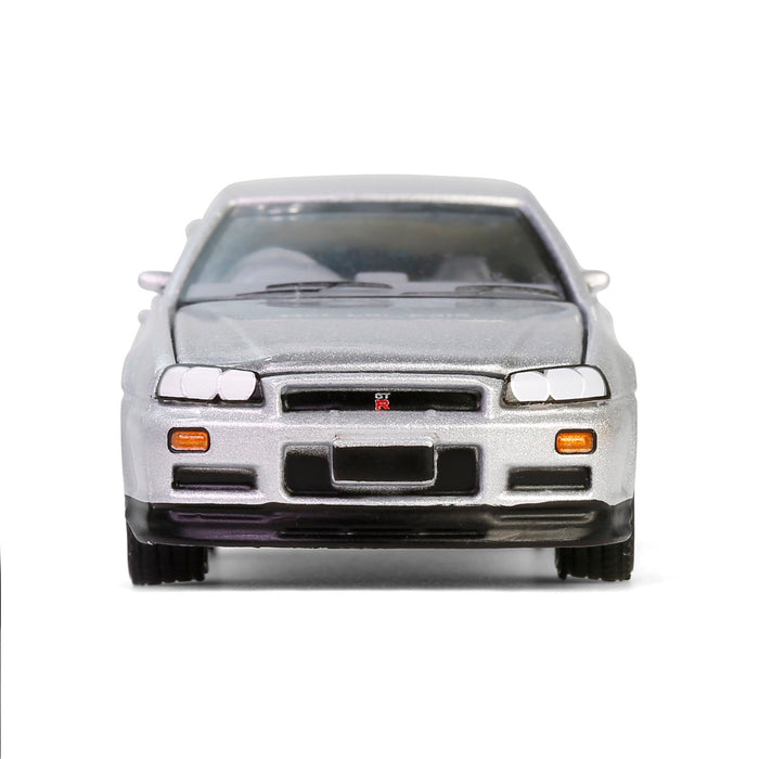 1/64 1999 Nissan Skyline V-Spec R34, Sonic Silver, 25th Anniversary, Anniversary Collection Series 17