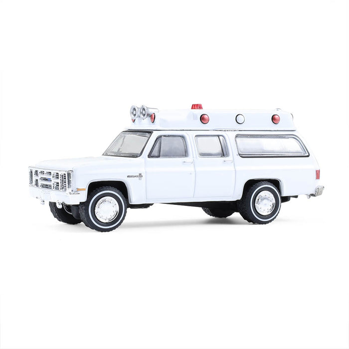 1/64 1983 Chevrolet Suburban K20 Custom Deluxe Ambulance, Plain White, Hobby Exclusive