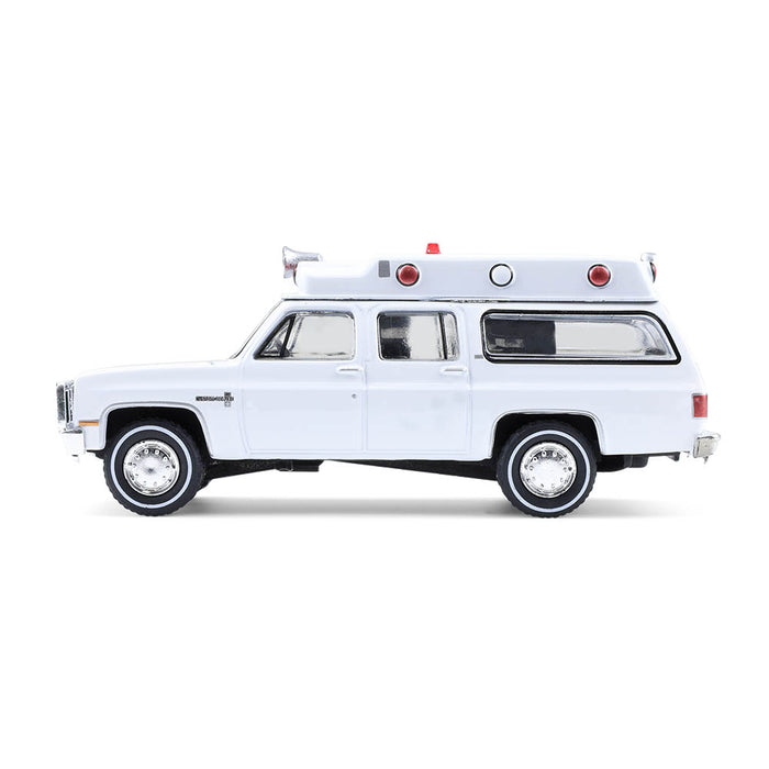 1/64 1983 Chevrolet Suburban K20 Custom Deluxe Ambulance, Plain White, Hobby Exclusive