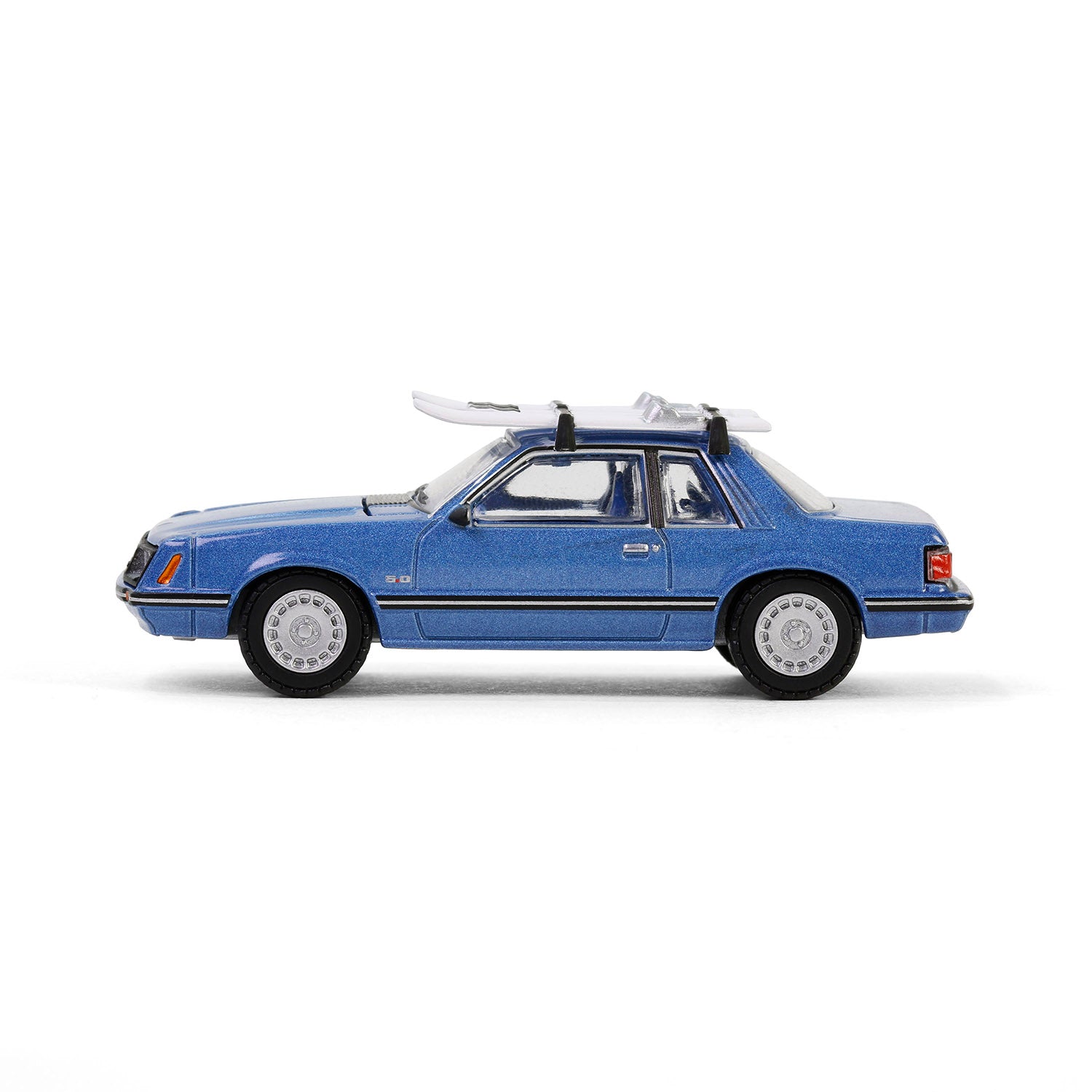 1/64 1981 Ford Mustang Ghia Coupe with Ski Roof Rack, Medium Blue