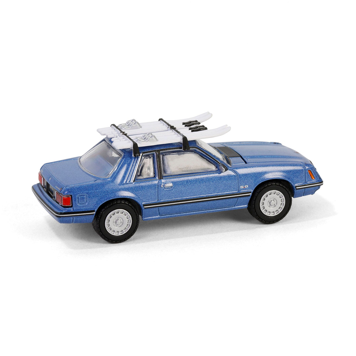 1/64 1981 Ford Mustang Ghia Coupe with Ski Roof Rack, Medium Blue