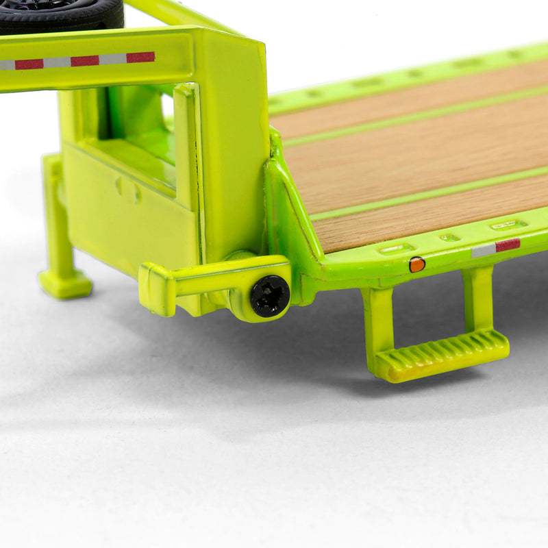 1/64 Lime Green Gooseneck Trailer, GreenLight Collectibles Hobby Exclusive