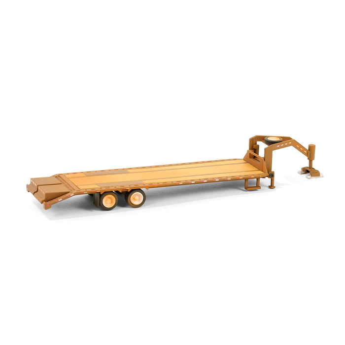 1/64 Weathered Gooseneck Trailer with Red & White Conspicuity Stripes, Hobby Exclusive