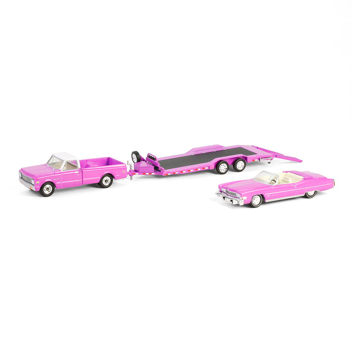 1/64 1972 Chevy C30 with Heavy Duty Car Hauler & 1974 Cadillac Eldorado, True Romance, Hollywood Hitch & Tow Series 13