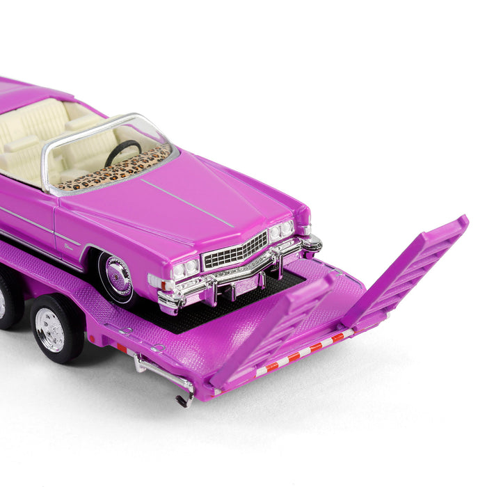 1/64 1972 Chevy C30 with Heavy Duty Car Hauler & 1974 Cadillac Eldorado, True Romance, Hollywood Hitch & Tow Series 13